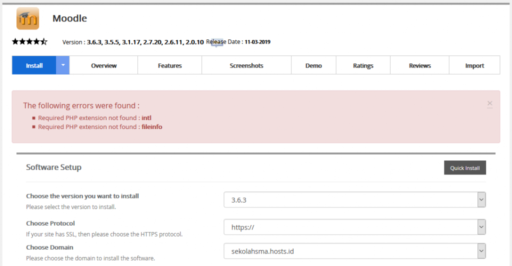 error-moodle-required-php-extension-not-found